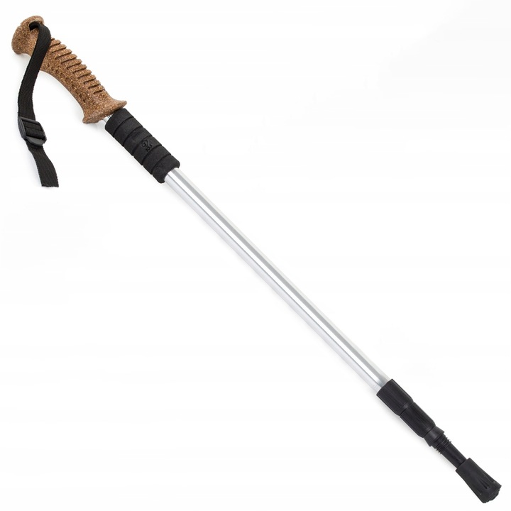 Bat pentru trekking, Zola®, lungime reglabila 63-135 cm, din aluminiu, alb