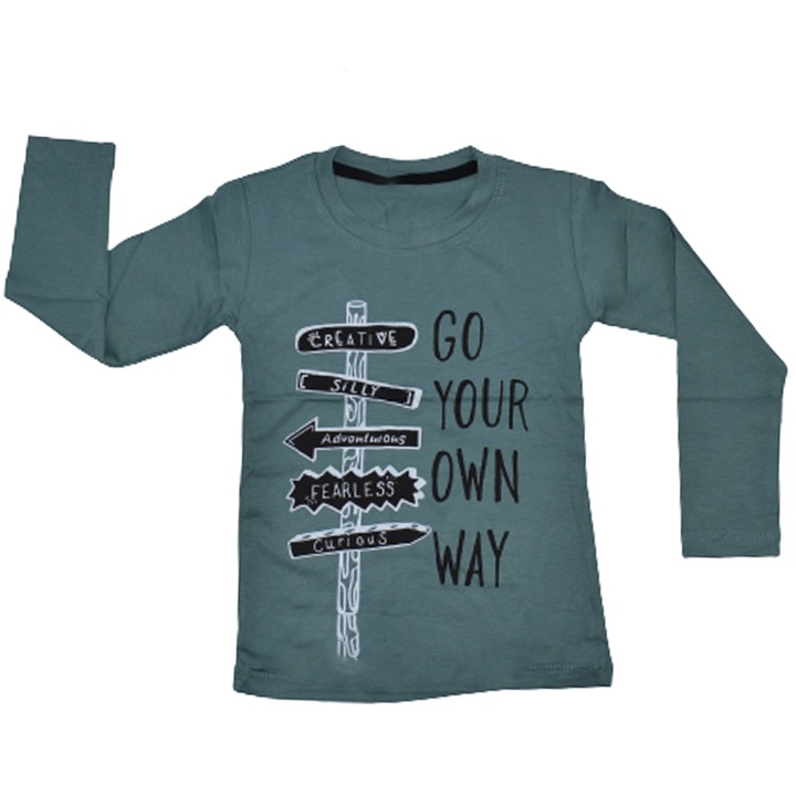 Hosszú ujjú blúz fiúknak OLC SVR BE1768V-104, zöld 99875