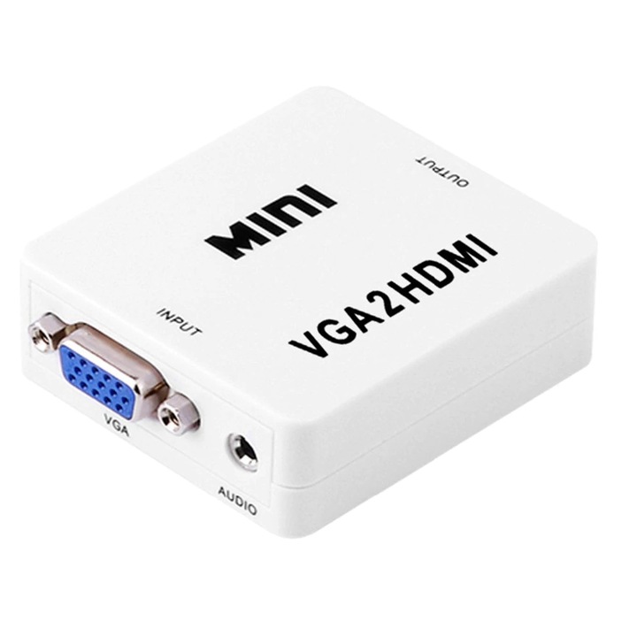 Mini convertor Zik VGA la HDMI, 1080p, video si audio stereo