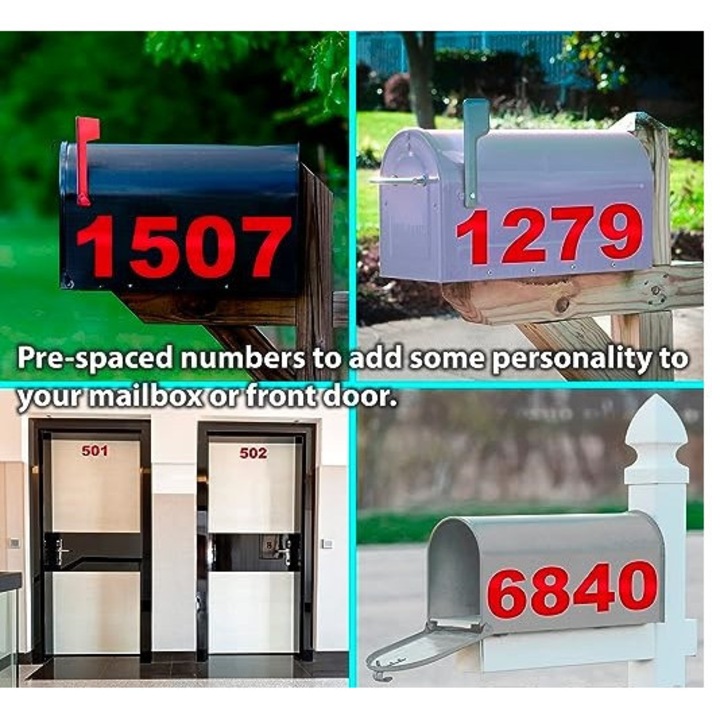 Sticker decorativ, Cifre autoadezive, Cifra 2, inaltime 20 cm, rosu