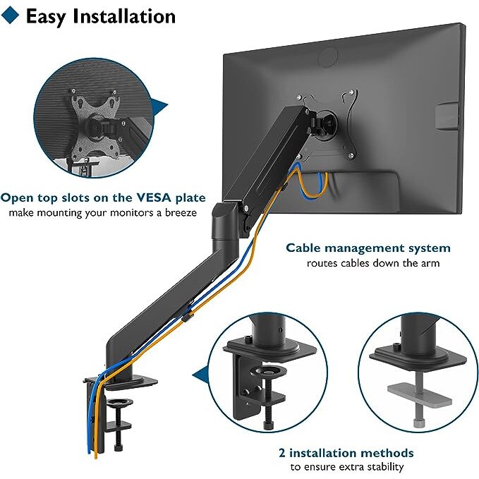 Support Moniteur BONTEC Pour écran PC 13 à 32 Pouces - Réglable, Noir, Neuf