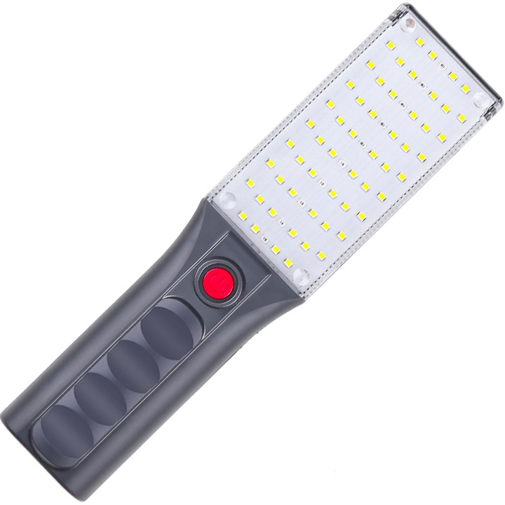 Lampa LED de lucru FiGGA®, cu magnet si carlig de atarnare, cu acumulator reincarcabil 18650 Li, Gri