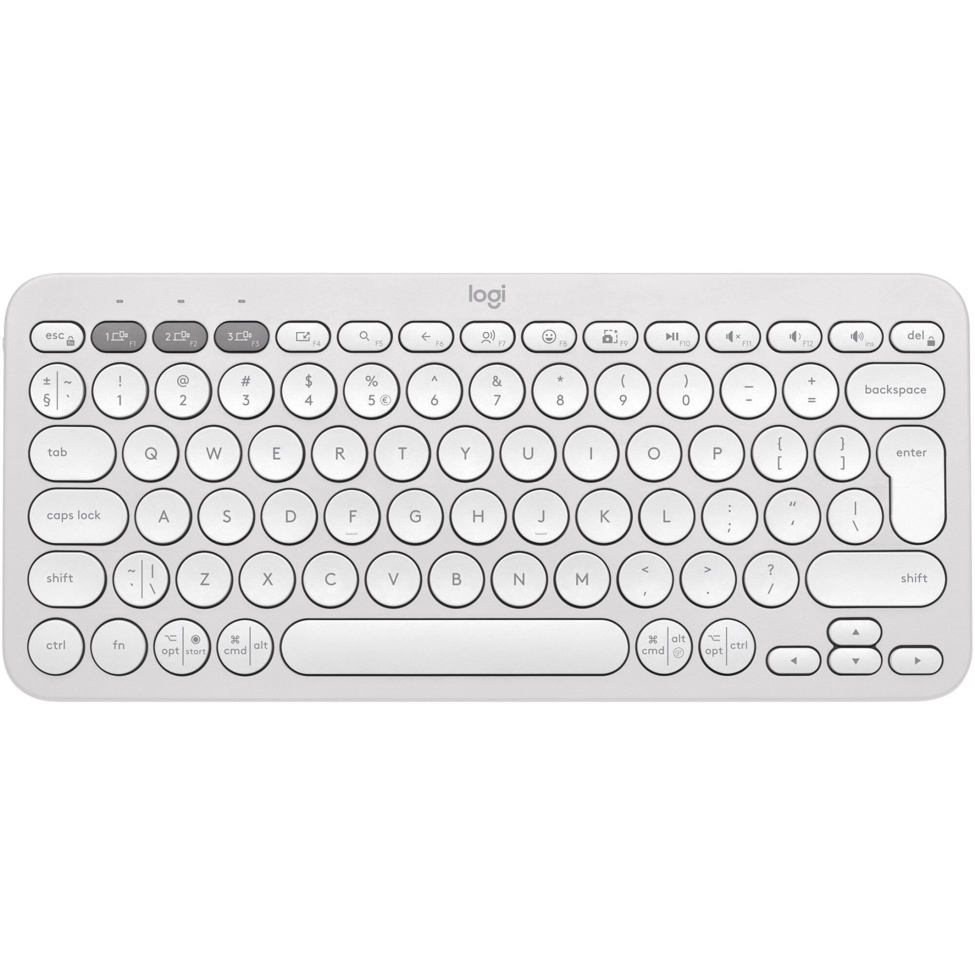 Tastatura Bluetooth Logitech Pebble Keys 2 K380s, Multi-Device, Tonal White