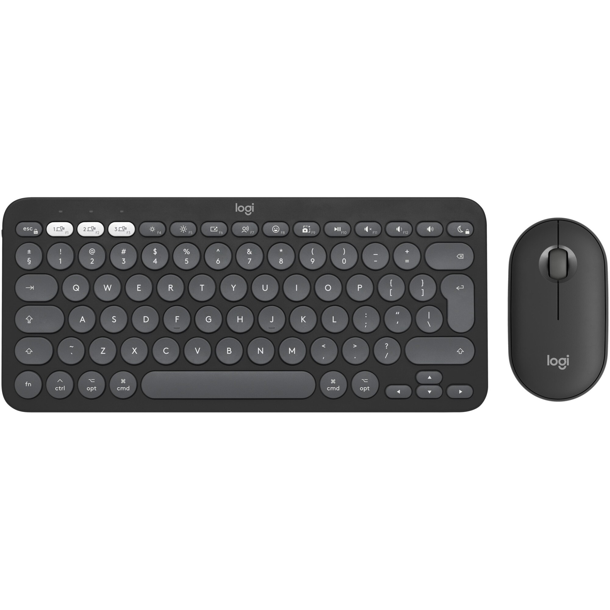 Kit tastatura + mouse Pebble 2 Combo for Mac, Tonal graphite