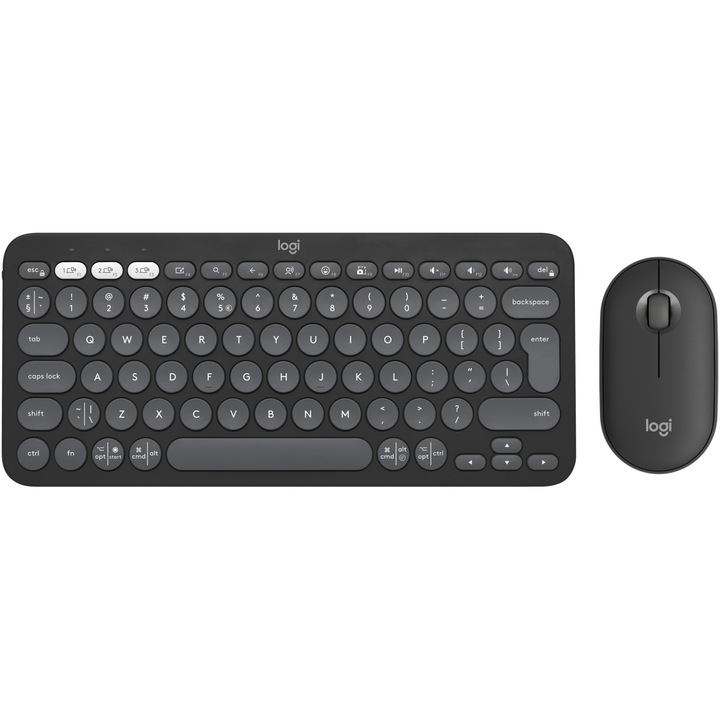 Kit tastatura + mouse Pebble 2 Combo, Tonal graphite