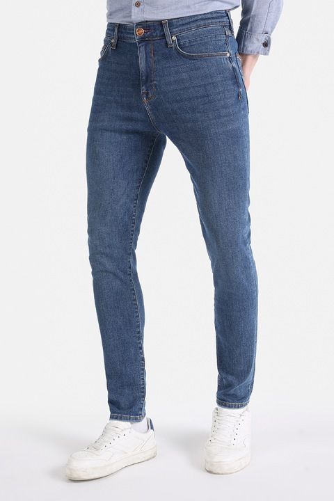 COLIN'S, Mosott hatású skinny fit farmernadrág, Kék