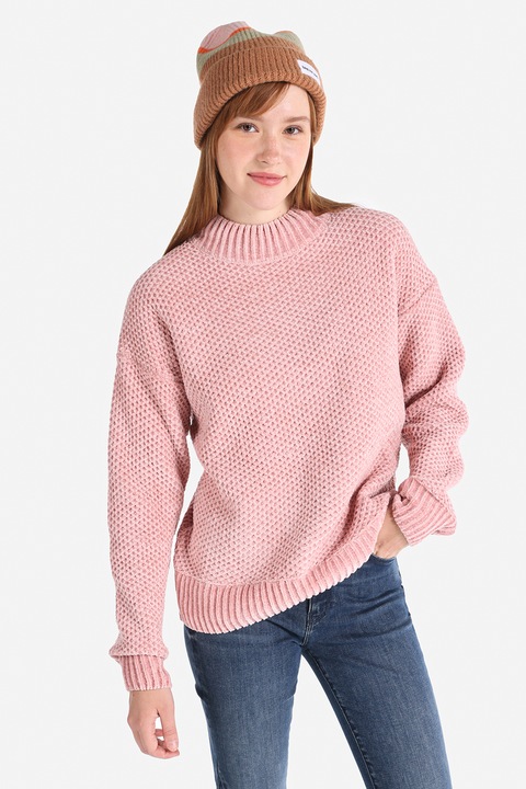 COLIN'S, Pulover din tricot cu decolteu la baza gatului, Roz pastel