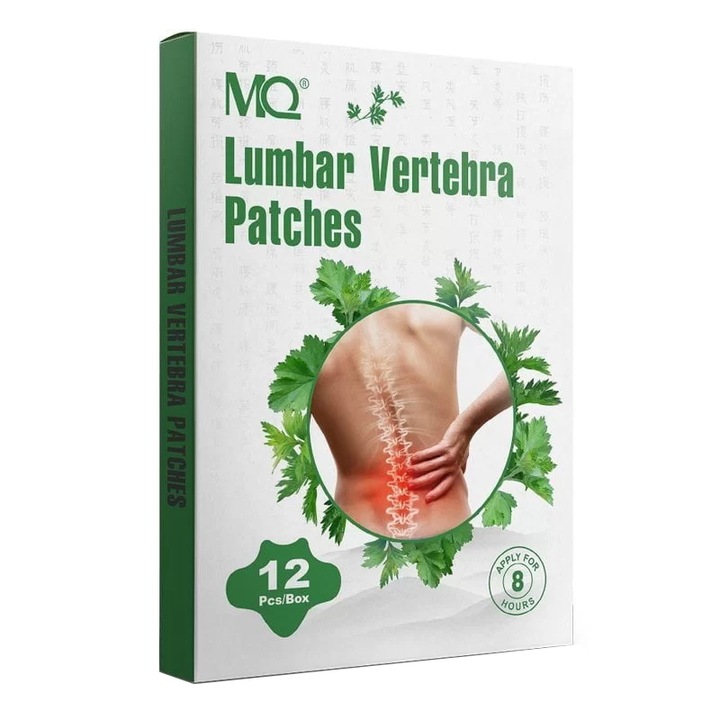 Ефективни билкови пластири за облекчаване на болки в кръста или гърба, 12 бр., MQ