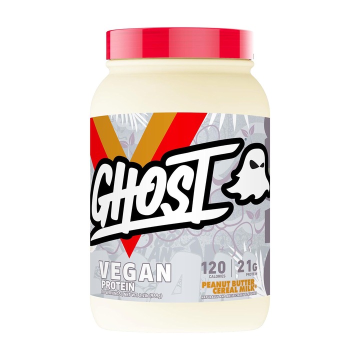 Proteina din Zer cu Aroma de Peanut Butter Cereal Milk, Ghost Vegan Protein, 989 g