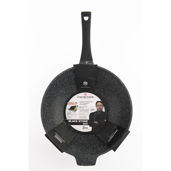 Уок тиган Black Stone, ZWIEGER, Алуминий, 32 см, Черен