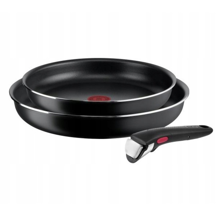 Комплект от 2 тигана + подвижна дръжка, TEFAL, черен