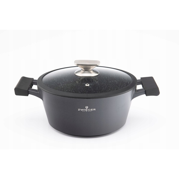 Oala cu capac, ZWIEGER, Negru, Aluminiu, 24cm