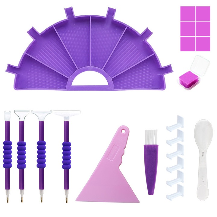 Set accesorii Pentru Broderie cu Diamante, BOMSTOM, 20 bucati, multicolor
