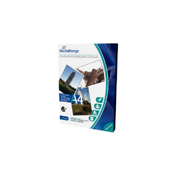 MediaRange Foto Papier hochglänzend A4 160g 50 Blatt Dual (MRINK108) (MRINK108)