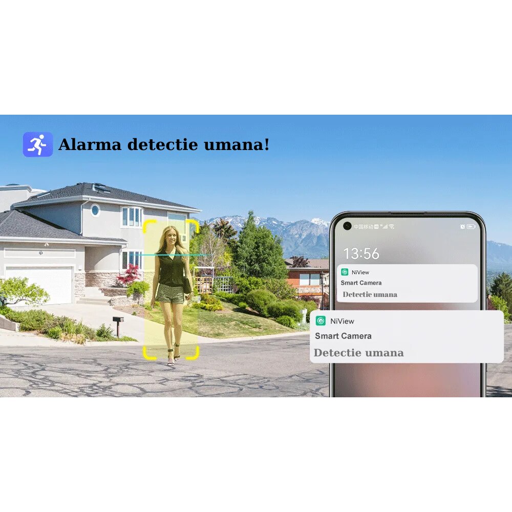 Camera de Supraveghere IP Dubla Profesionala, WI-FI, 4K, 8MP, 1080P ...