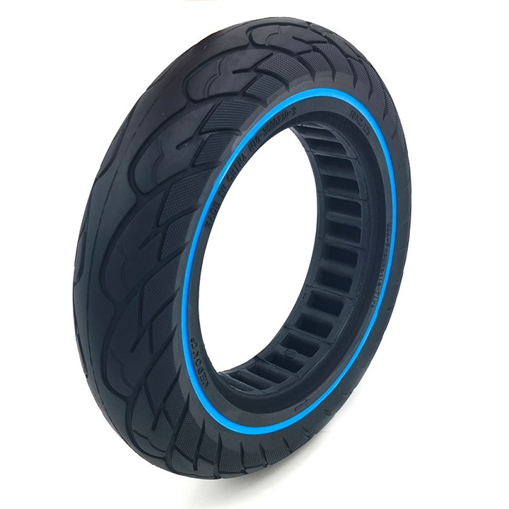 OEM Abroncs 10x2,125 hüvelykes tömörgumi perforációval és kék csíkos kialakítással, Ultralight, elektromos robogóhoz