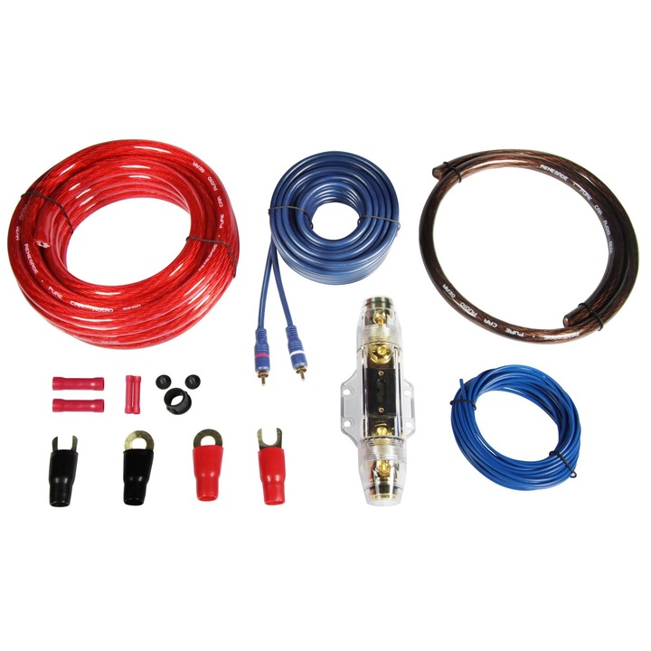 Kit cabluri alimentare 35 mm Renegade RX 35KIT, 1 bucata cblu alimentare, 1 bucata cablu masa,1 buc cablu RCA