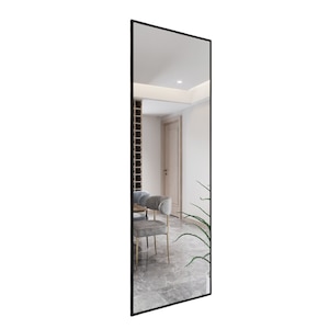 Oglinda de perete dreptunghiulara, Marsah Home, 180x60 cm, rama metalica negru