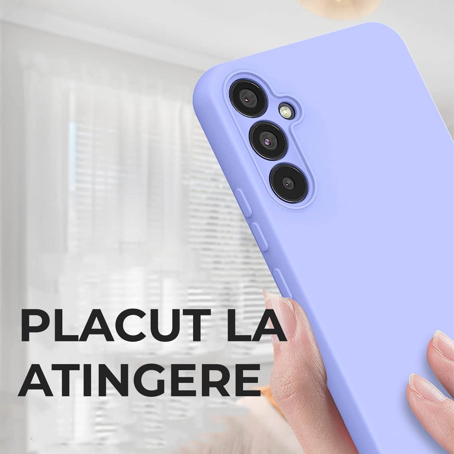 Husa Premium Silicon Soft pentru Samsung A34 5G, Ultra Slim, Protectie sporita, Interior de microfibra, Lavanda