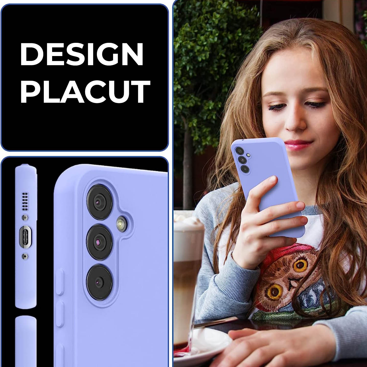 Husa Premium Silicon Soft pentru Samsung A34 5G, Ultra Slim, Protectie sporita, Interior de microfibra, Lavanda