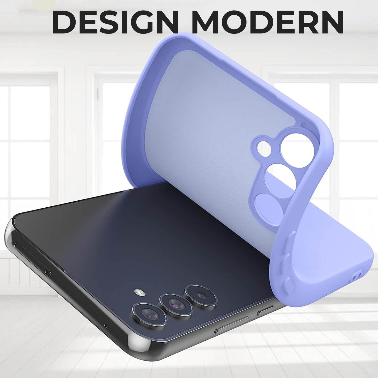 Husa Premium Silicon Soft pentru Samsung A34 5G, Ultra Slim, Protectie sporita, Interior de microfibra, Lavanda