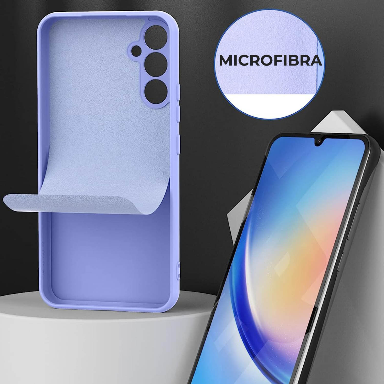 Husa Premium Silicon Soft pentru Samsung A34 5G, Ultra Slim, Protectie sporita, Interior de microfibra, Lavanda