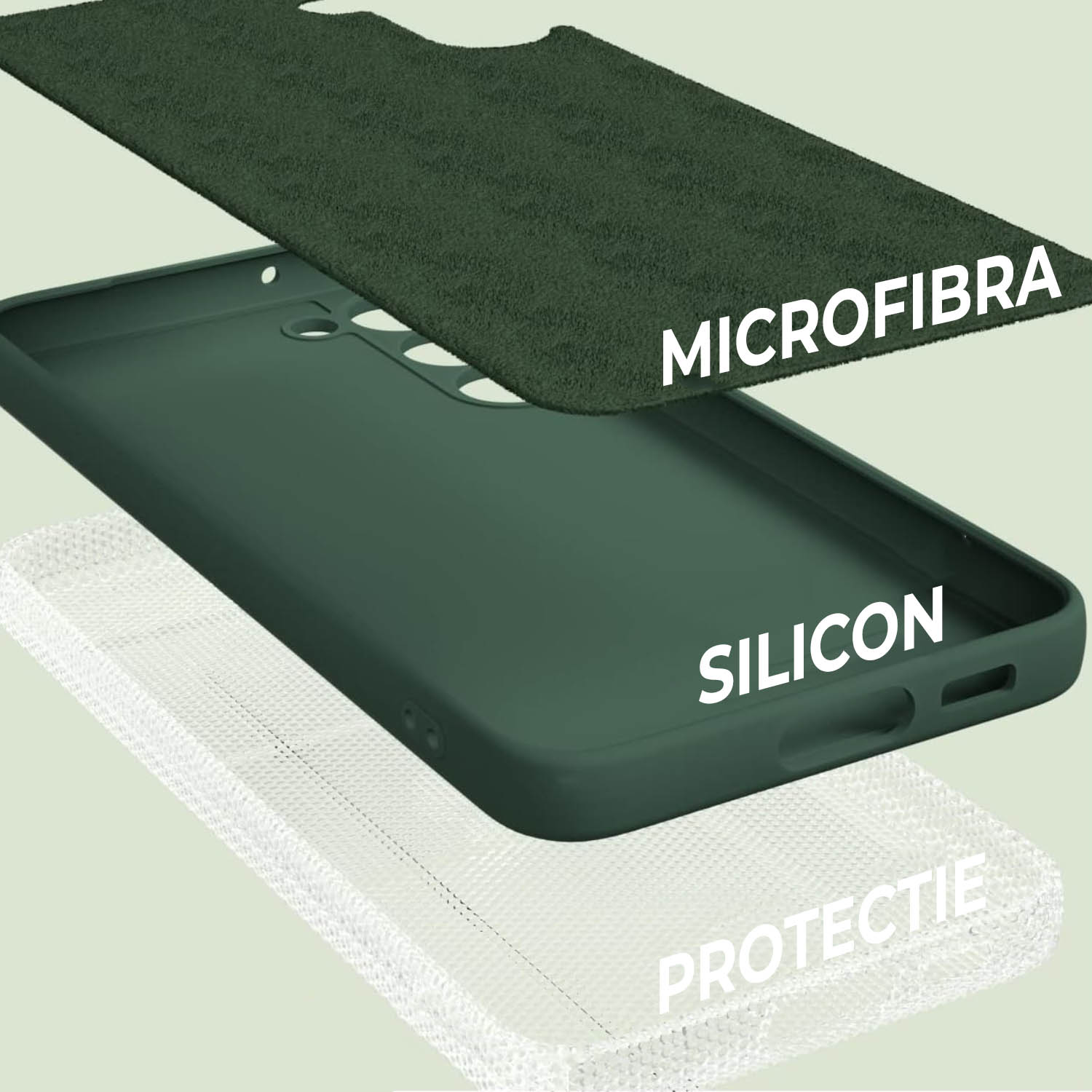 Husa Premium Silicon Soft pentru Samsung A34 5G, Ultra Slim, Protectie sporita, Interior de microfibra, Verde inchis