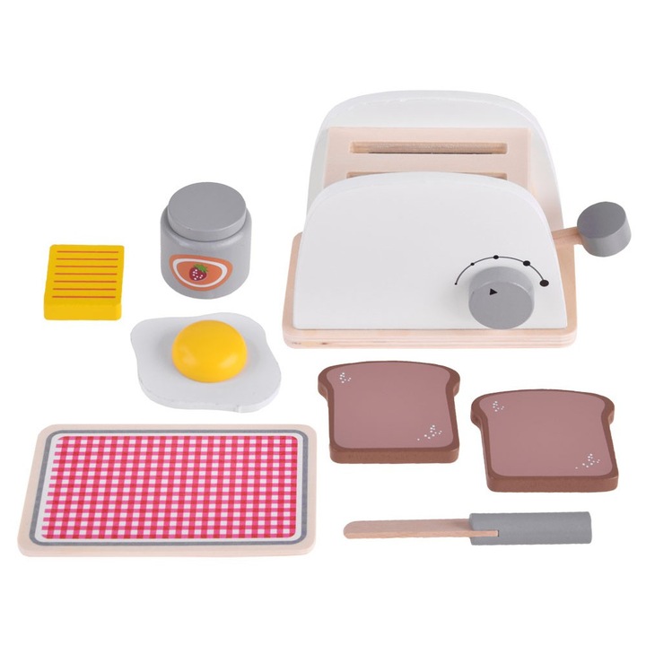 Set prajitor de paine de jucarie, Ramiz, Lemn, Multicolor