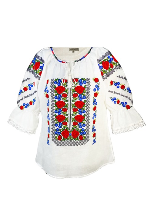 Bluza dama tip ie R 25, marime 3XL, alb/verde