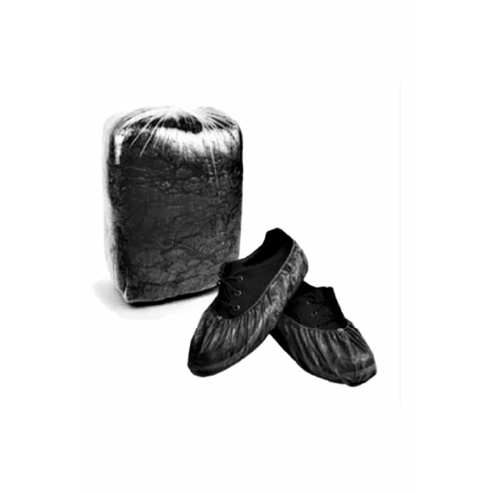 Eldobható cipőhuzat készlet 1000 db, Fekete, 10 mikron