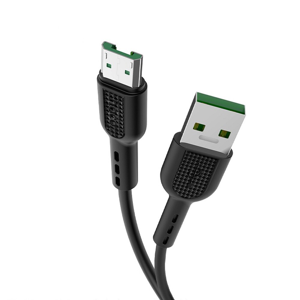 Кабел за данни USB към Micro USB 20W, 4A, 1m, Hoco Surge (X33), черен ...