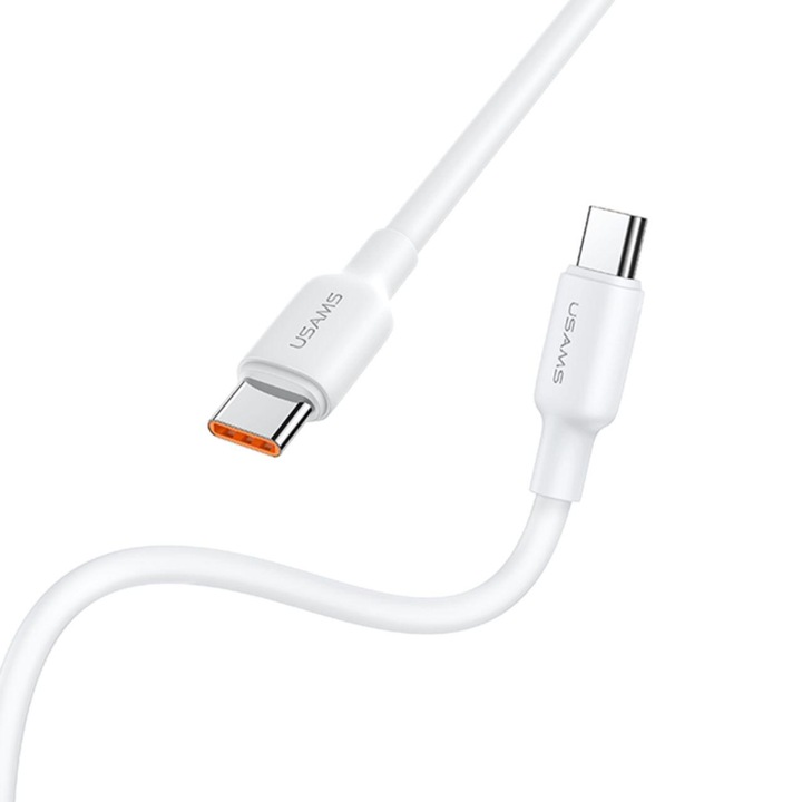 Кабел Usams US-SJ625 Type-C към Type-C PD 100W, 0,5 m, Бял