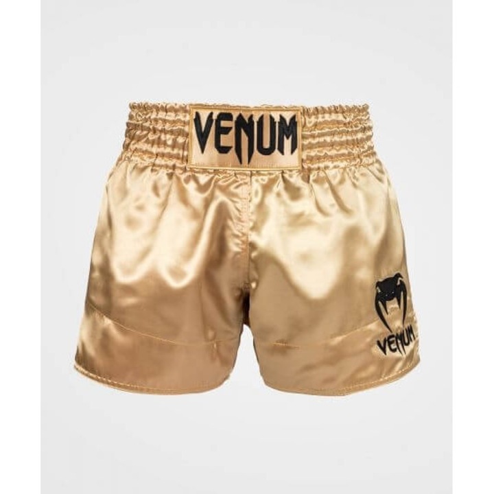 Pantaloni Muay Thai, Venum, Classic, Din poliester, Auriu/negru, Auriu