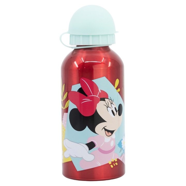 Бутилка за вода, детска, изработена от алуминий, без BPA, многоцветна, 400 ml, Being, Minnie Mouse