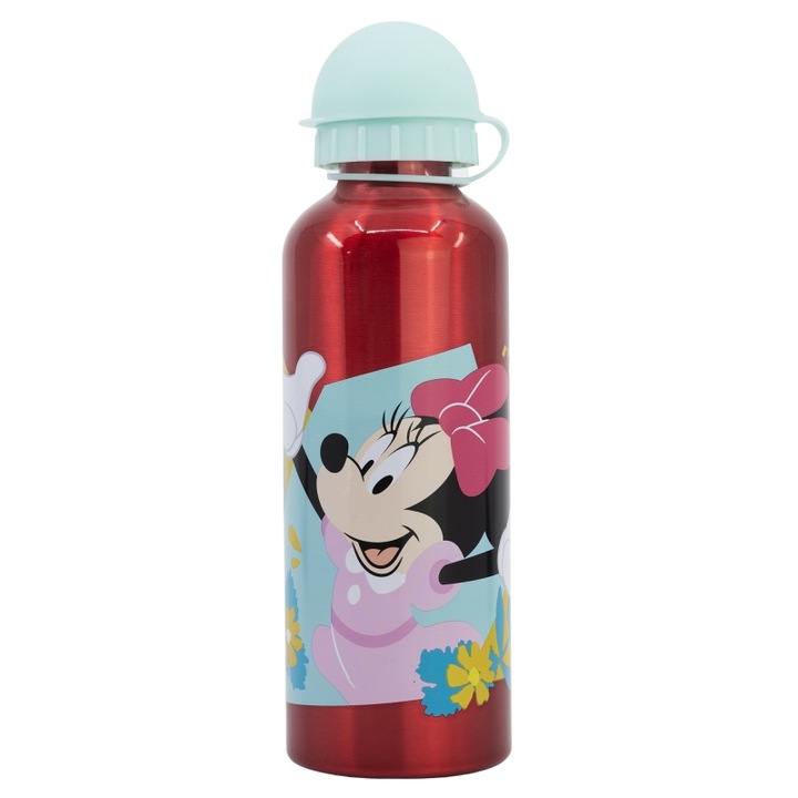 Sticla de apa, pentru copii, din aluminiu, fara BPA, multicolor, 530 ml, Being, Minnie Mouse
