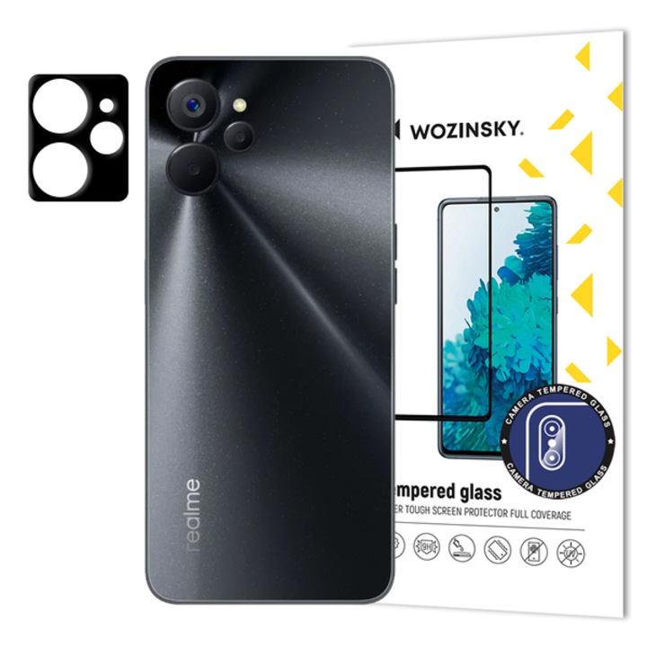 Kameravédő fólia RealMe 10 Pro Plus-hoz, üveg, 9H, fekete
