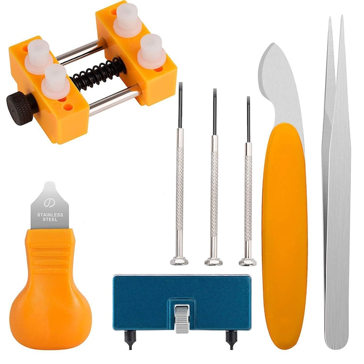 Set instrumente repararea ceasurilor, SOOYE®, Plastic/Inox