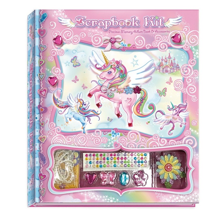 Album creativ pentru copii, Pecoware, Unicorn, 6+, 27x23x4 cm, Multicolor