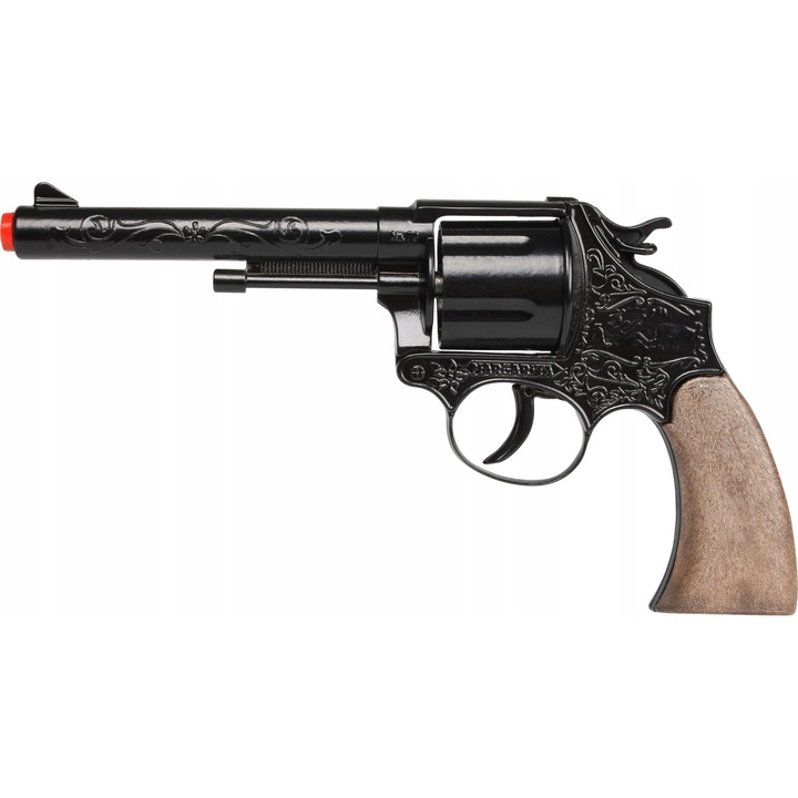Играчка пистолет, Gonher, Метал, 20,5 x 12 см, Черен/Кафяв