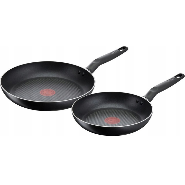 Set 2 tigai, Tefal, 28/24 cm, Negru