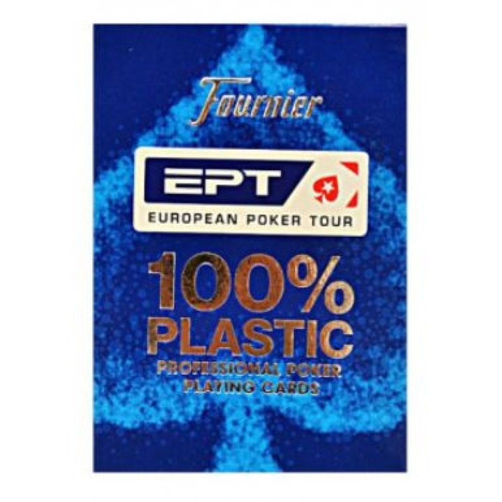 Kártyajáték, Fournier, EPT European Poker Tour, műanyag, kék