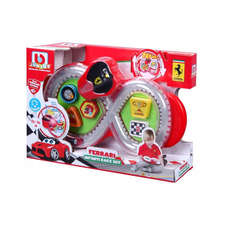 Set pista cu masinuta, BBurago, Lumina/Sunet, Varsta 12-36m