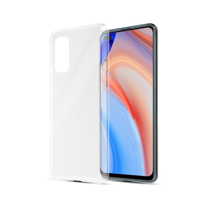 Силиконов калъф Lemontti, съвместим с Oppo Reno4 Pro 4G, прозрачен
