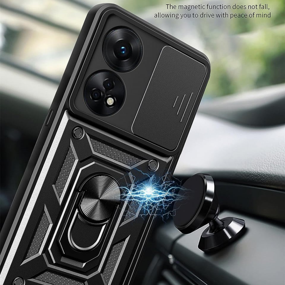 Husa Oppo A98 5G protectie camera Techsuit CamShield Series, negru