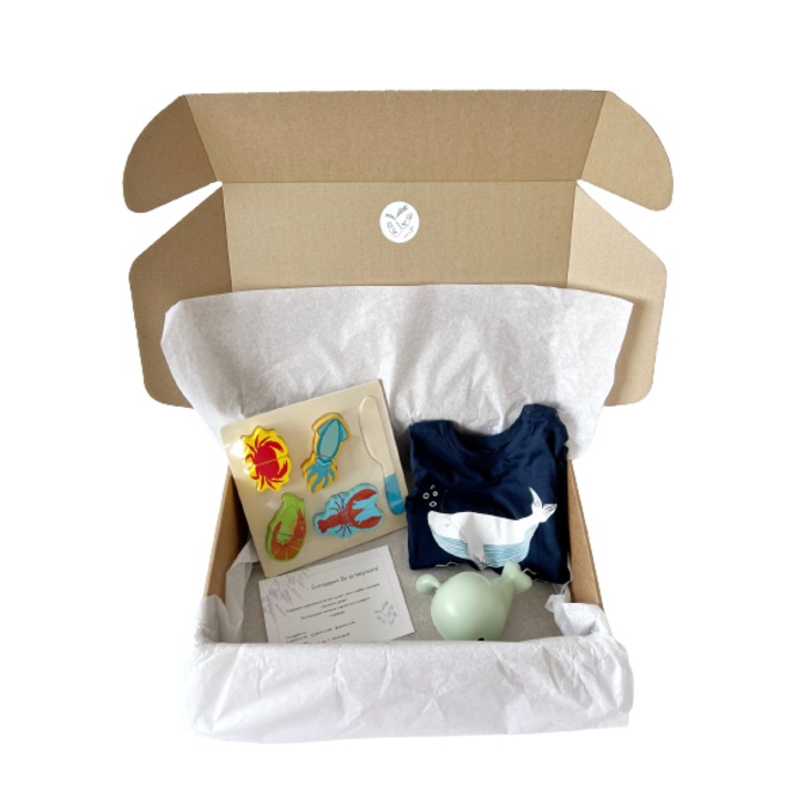 Set 2xjucarii/body copii, Balena, Multicolor, 3+