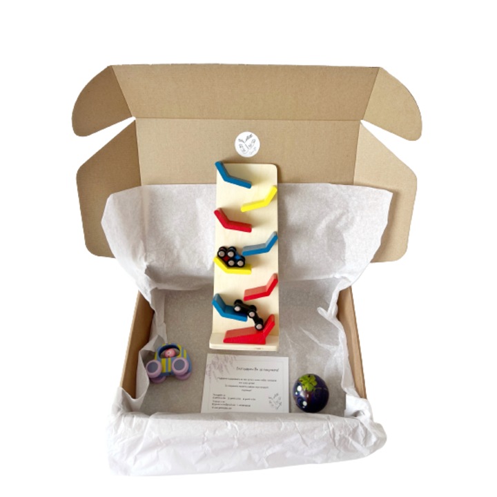 Set 3xjucarii copii, Caracatita, Lemn, Multicolor, 3+