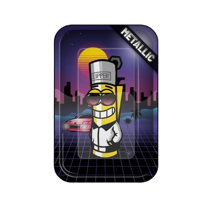 Tava de rulat tutun si plante metalica Clipperman Retro Wave, Clipper