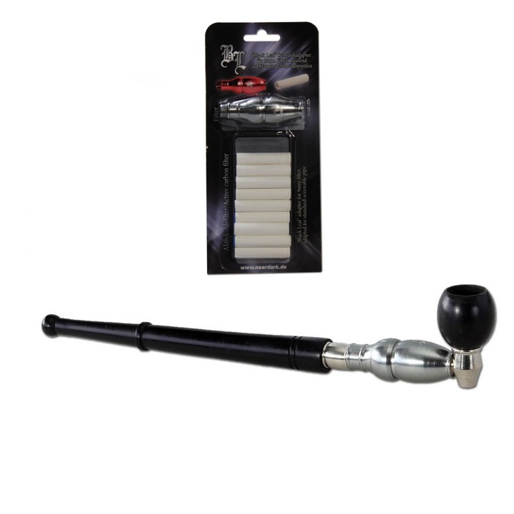 Set Pipa din lemn, pentru tutun, plante Adaptor, 10 Filtre Carbon activ 8mm