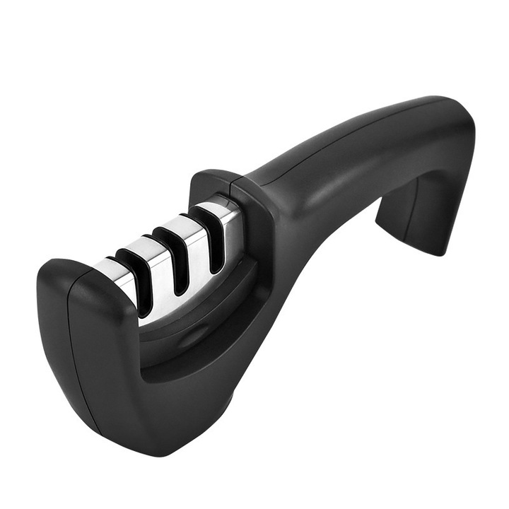 Ascutitor cutite, ABS\Inox, 20x7.5x5 cm, Negru