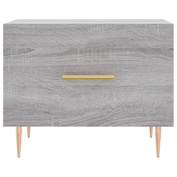 Маса за кафе, Zakito Europe, Дърво/Желязо, 50x50x40 см, Сиво/Златисто